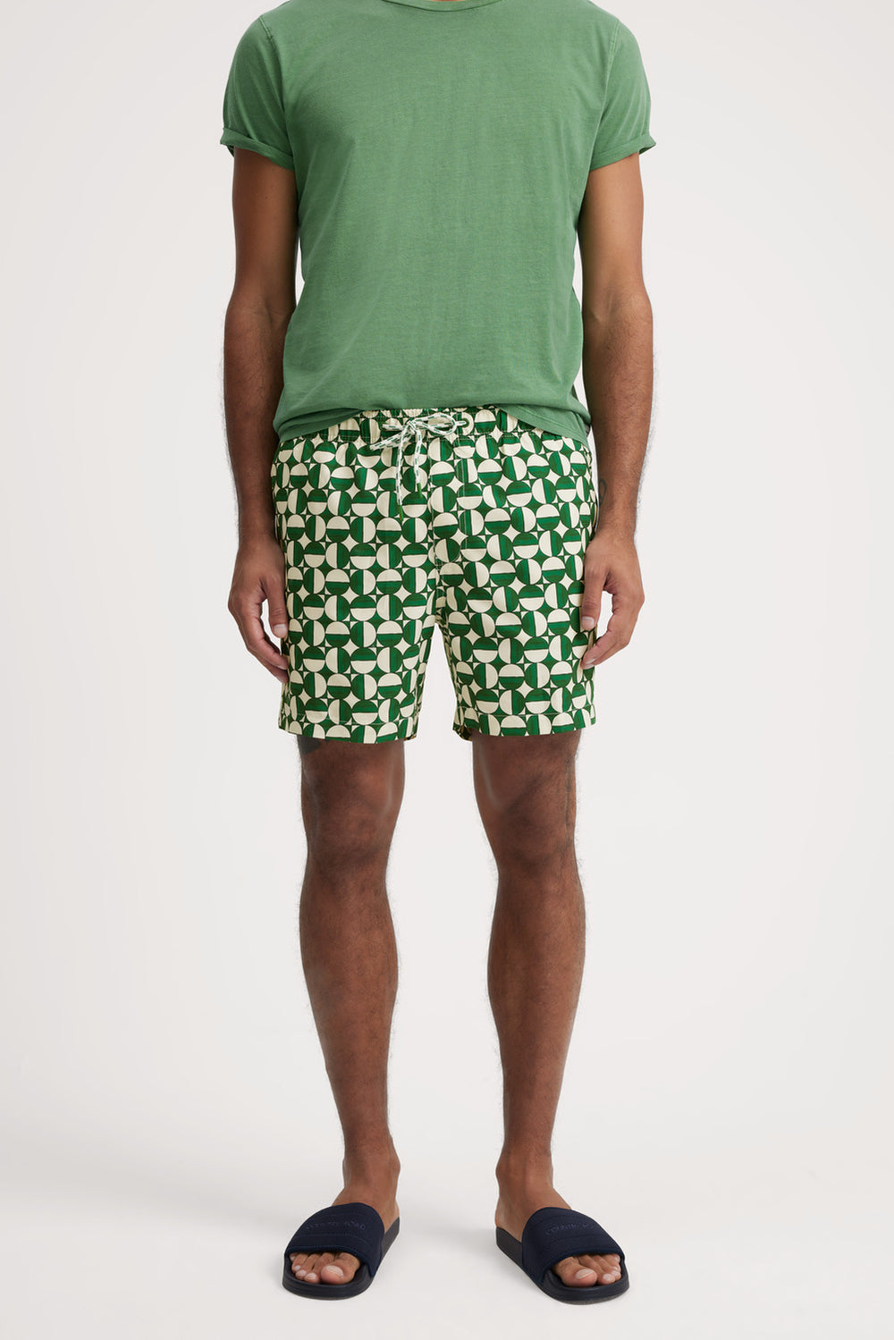Abstract Polyester Swim Short