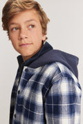 Teen Hooded Check Shirt