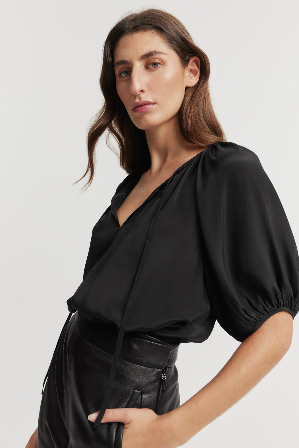 Gathered Short Sleeve Popover