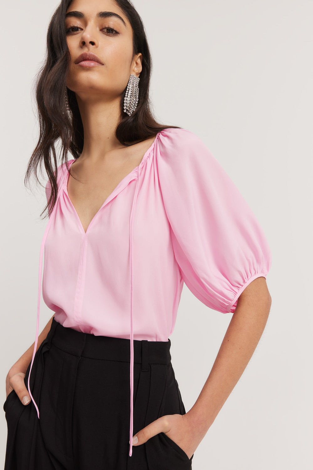 Gathered Short Sleeve Popover