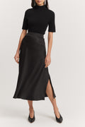 Satin Split Skirt
