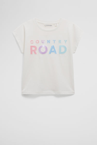 Organically Grown Cotton Sequin Logo T-Shirt