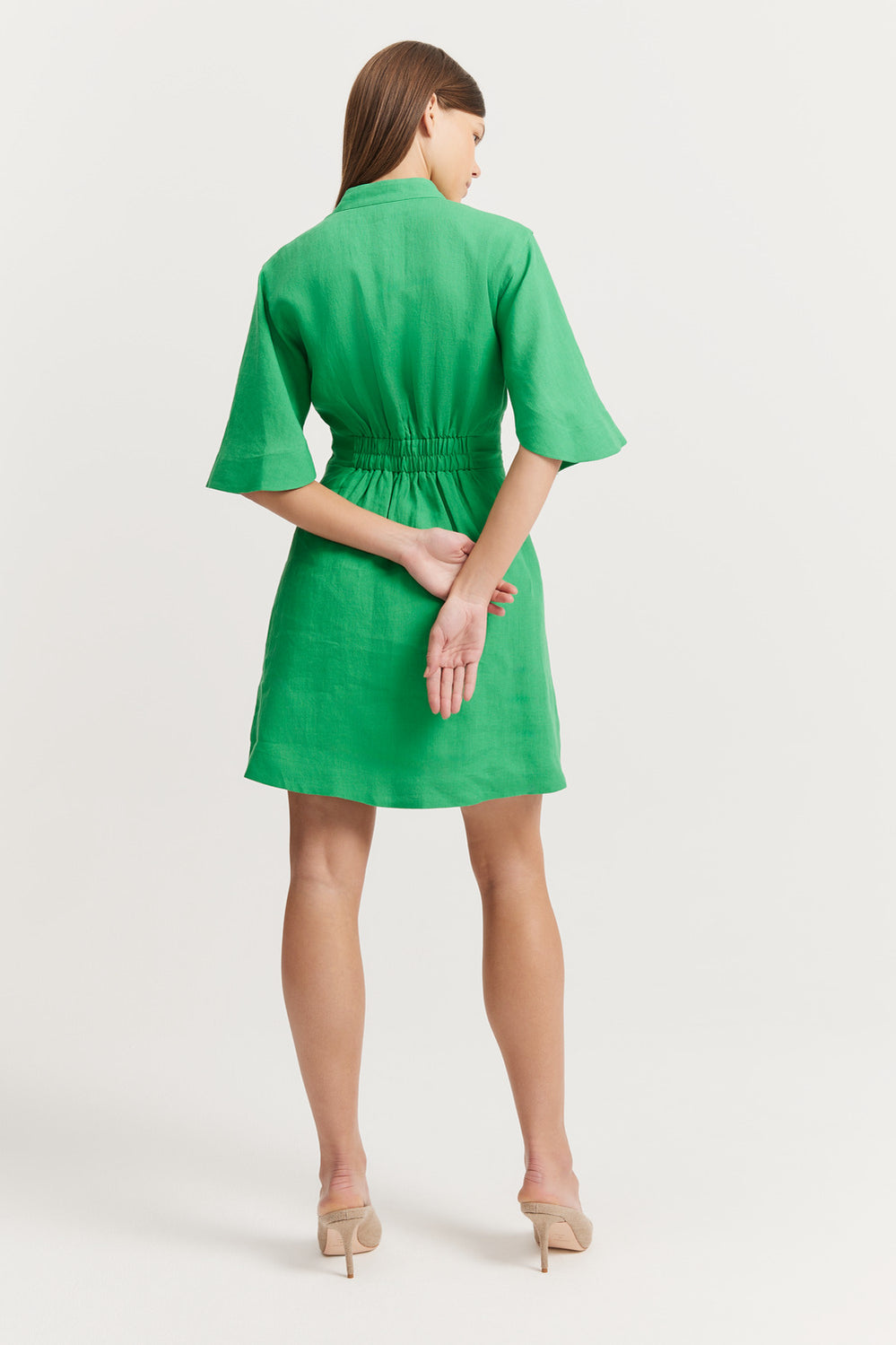 Linen Darted Mini Dress