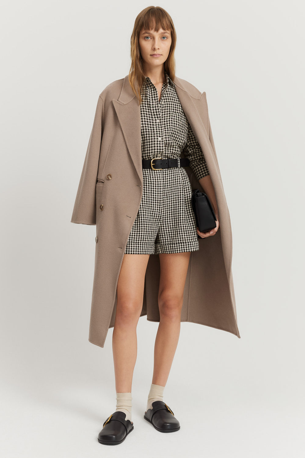 Organically Grown Linen Check Tuck Front Short
