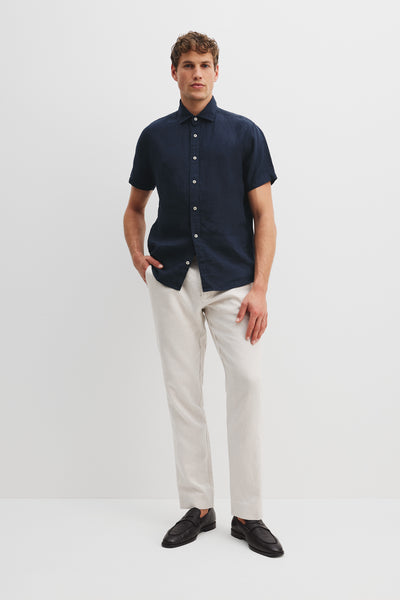 Organically Grown Linen Regular Fit Short Sleeve Shirt