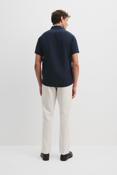Organically Grown Linen Regular Fit Short Sleeve Shirt