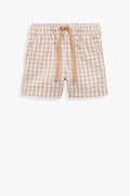Cotton Blend Gingham Short