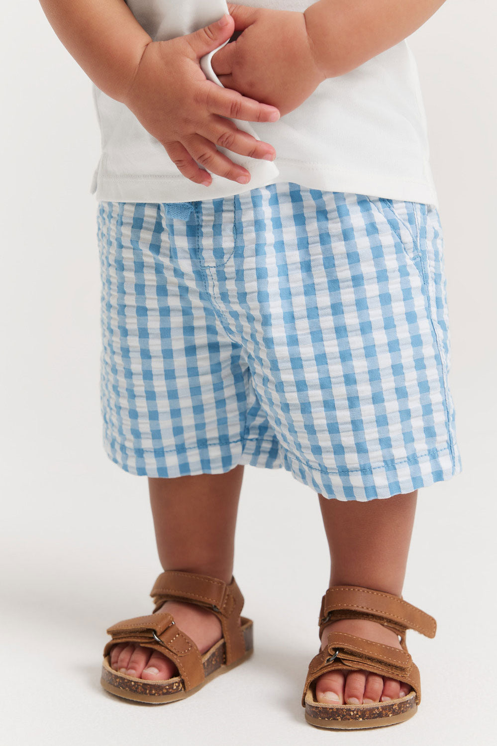 Cotton Blend Gingham Short