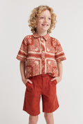 Cotton Palm Embroidered Chino Short