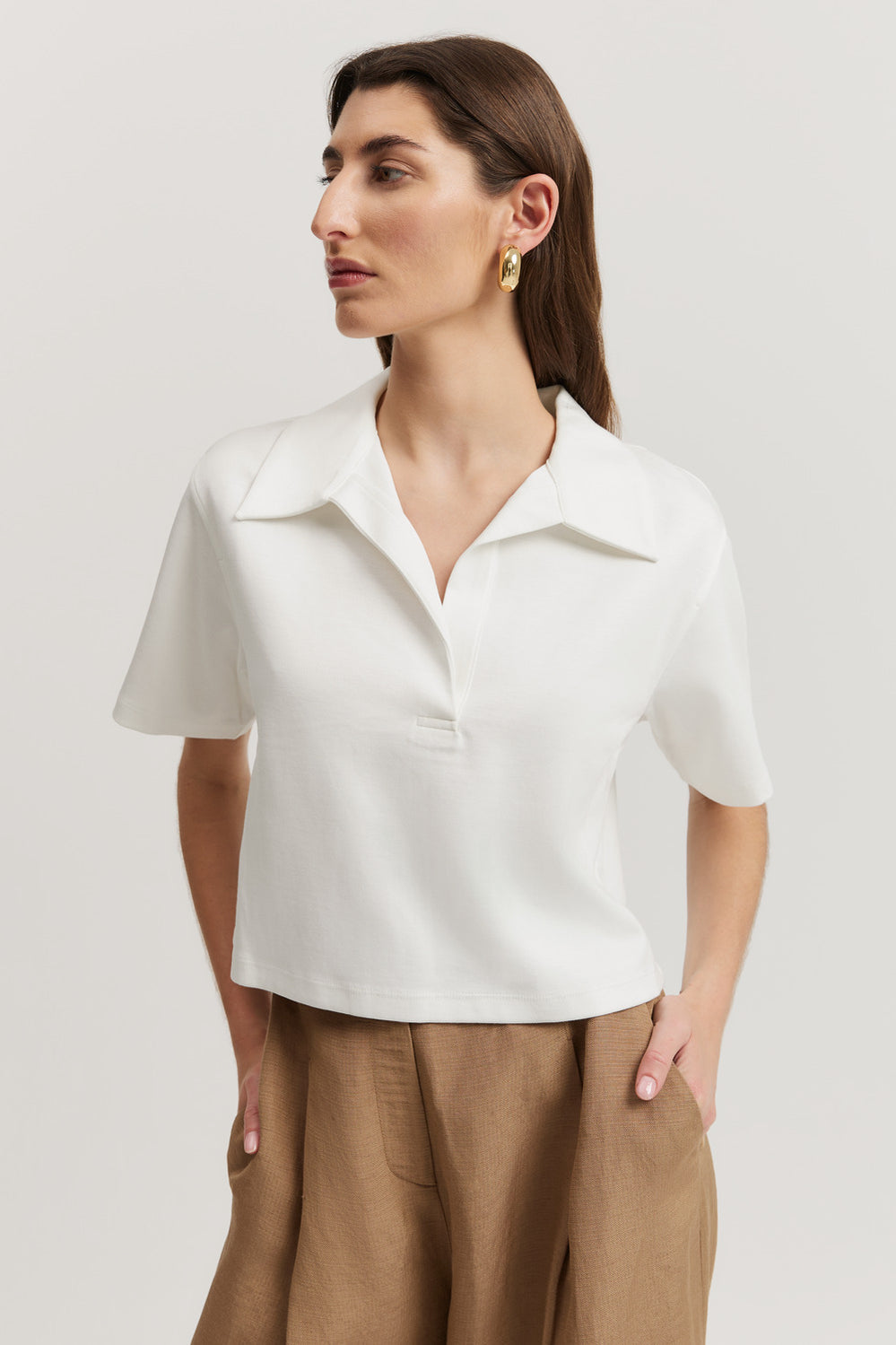 Cropped Polo T-Shirt