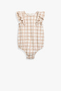 Cotton Gingham Frill Romper
