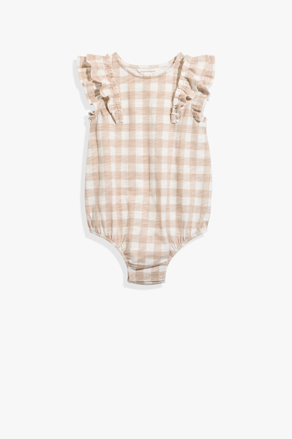 Cotton Gingham Frill Romper