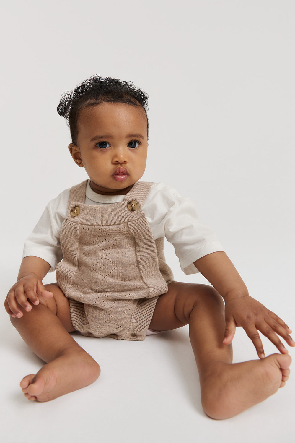 Cotton Pointelle Knit Romper