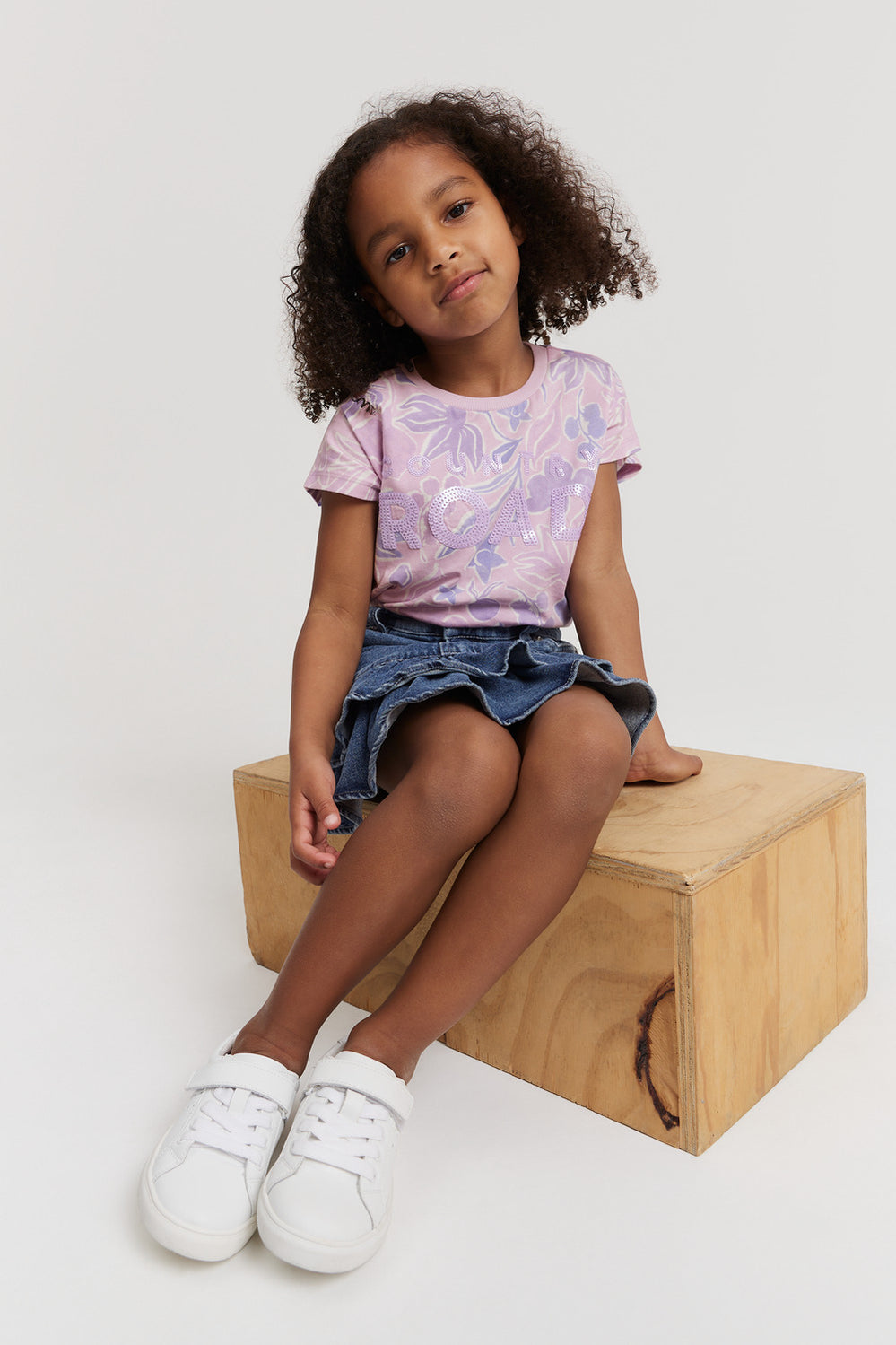 Cotton Sequin Logo T-Shirt