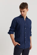 Regular Fit Linen Pinstripe Shirt
