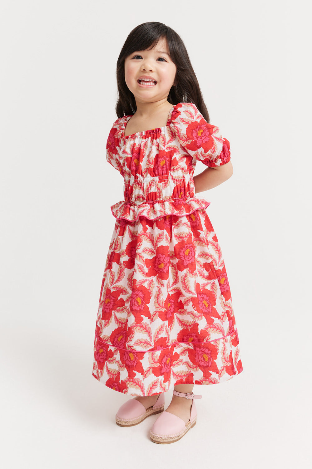 Shirred Peplum Dress