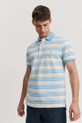 Cotton Multi Stripe Pique Polo