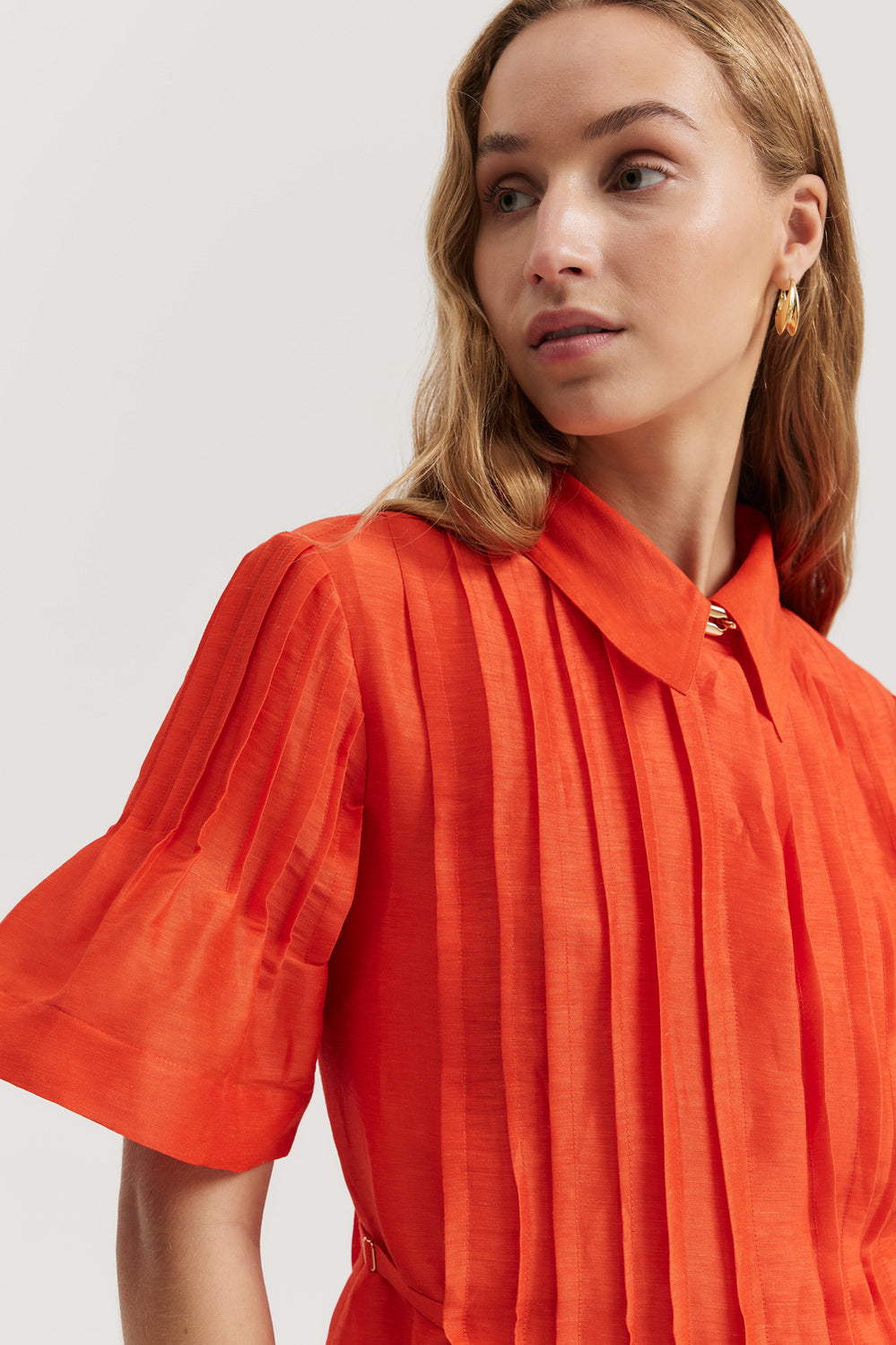 Pintuck Mini Dress