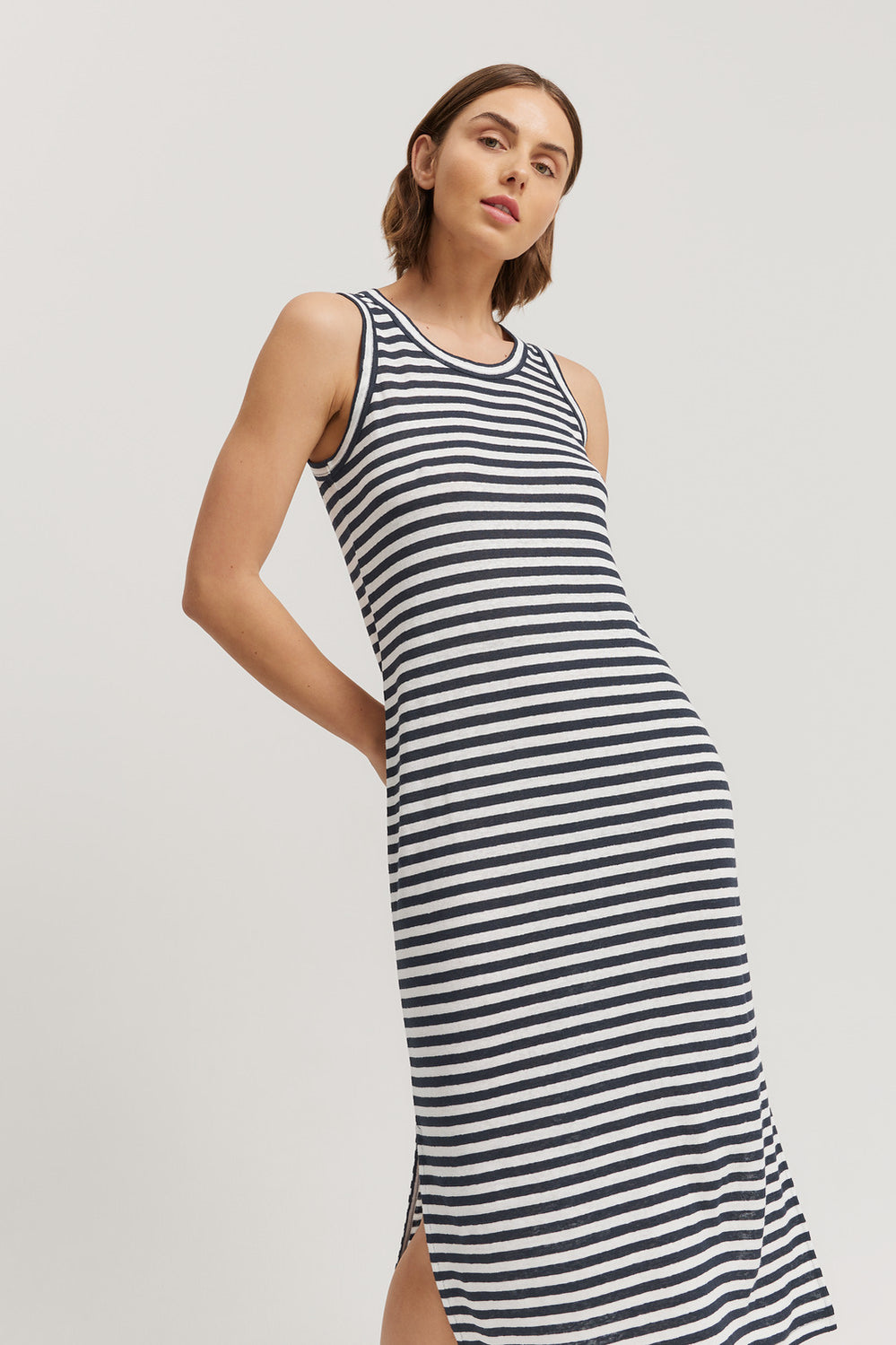 Stripe Linen Jersey Dress