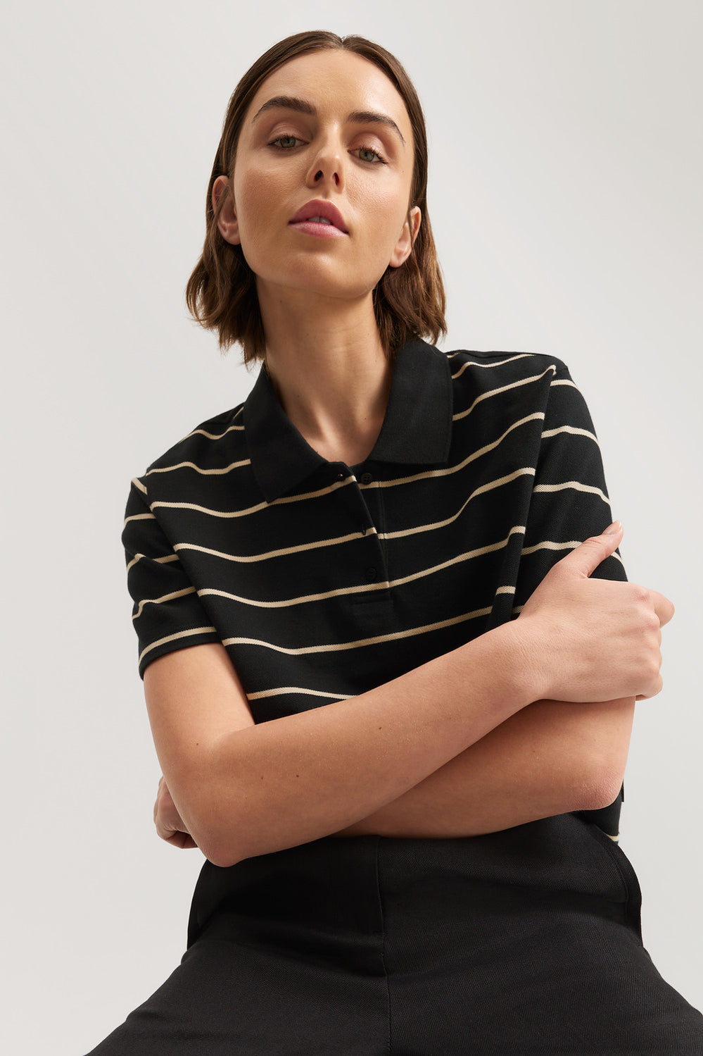 Cotton Stripe Pique Polo