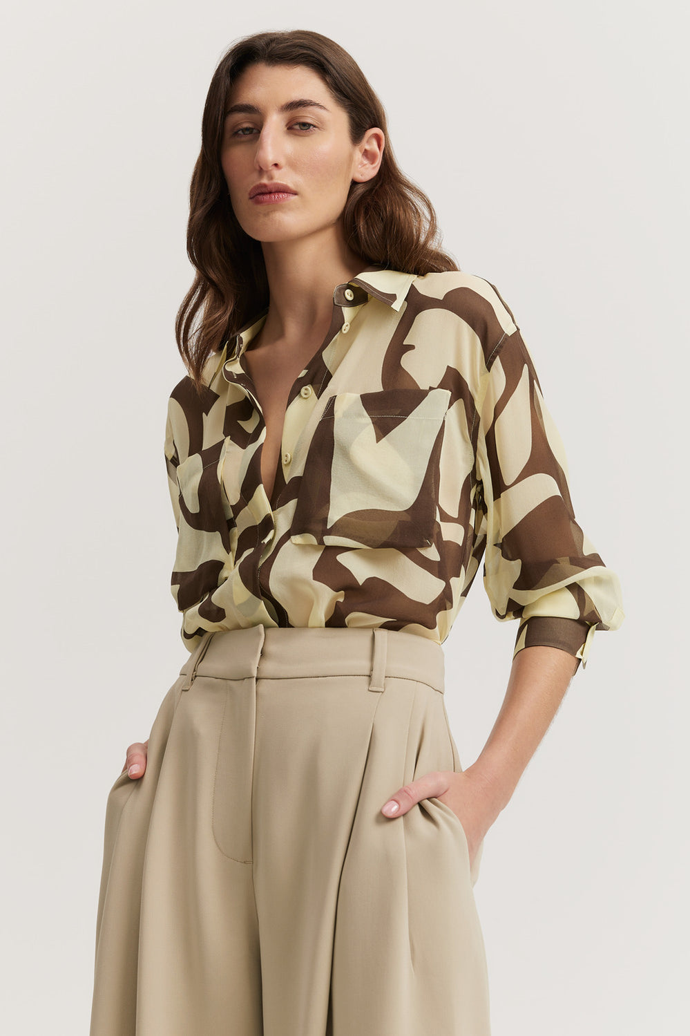 Print Silk Georgette Shirt