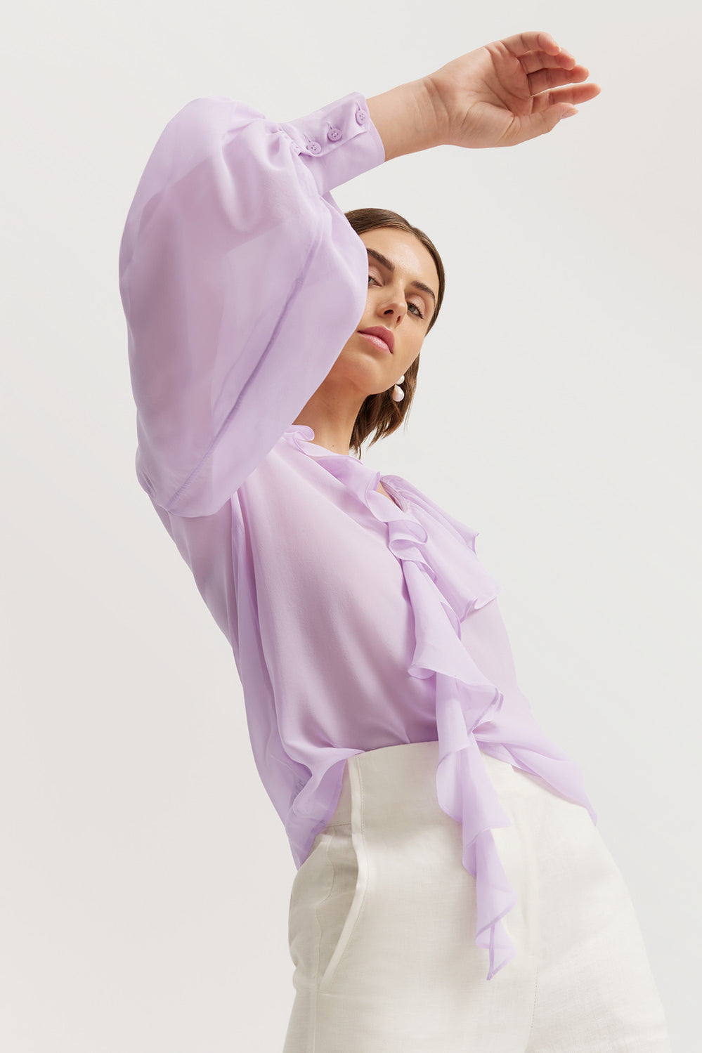 Silk Ruffle Dinner Blouse