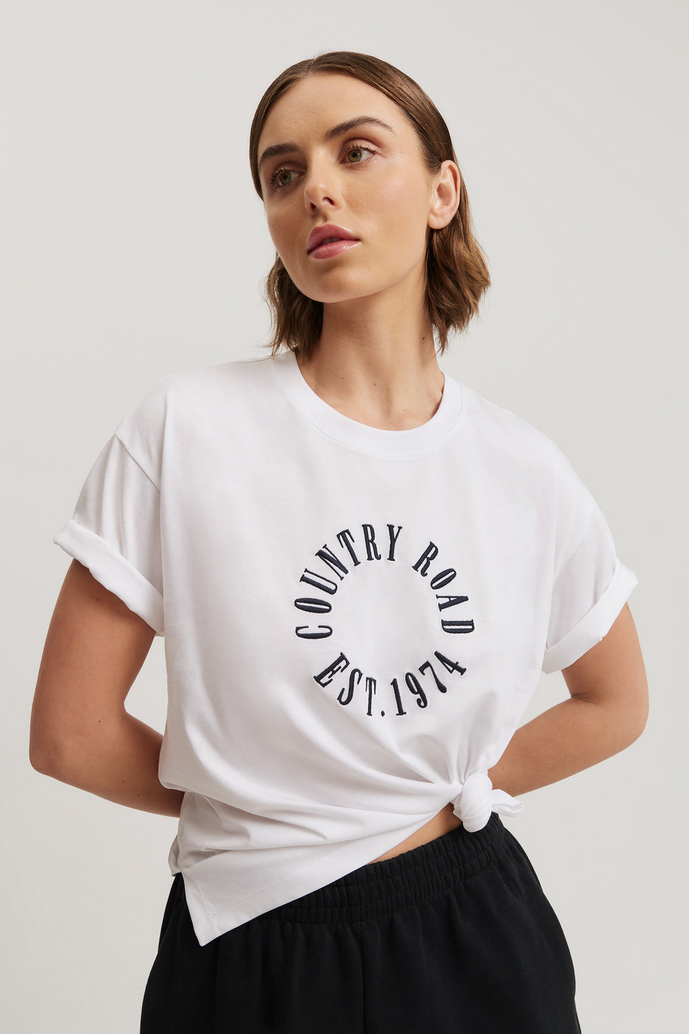 Cotton Round Logo T-Shirt