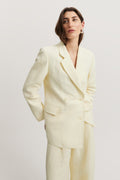 Textured Double-Breasted Blazer