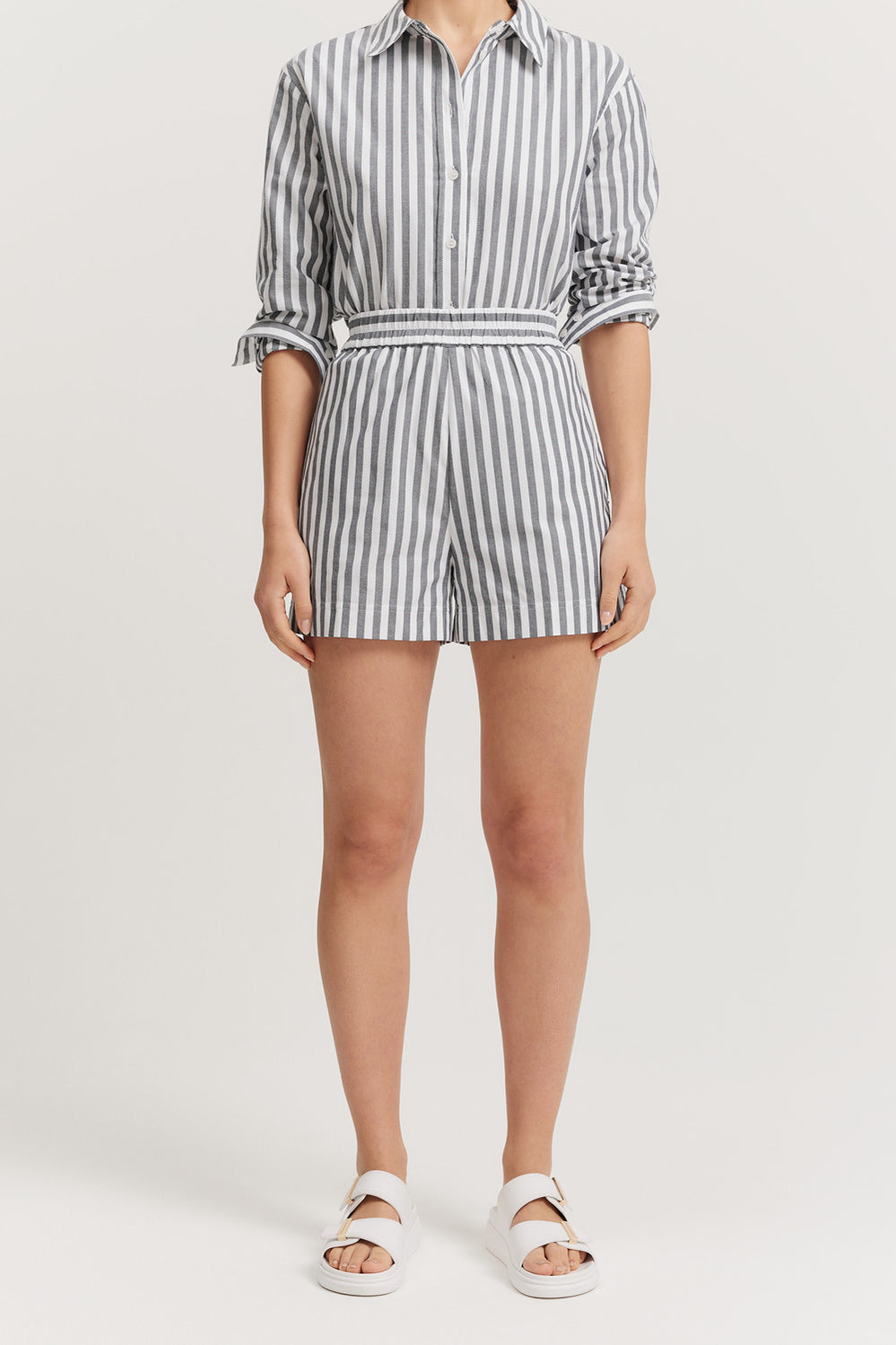 Cotton Stripe Oxford Short