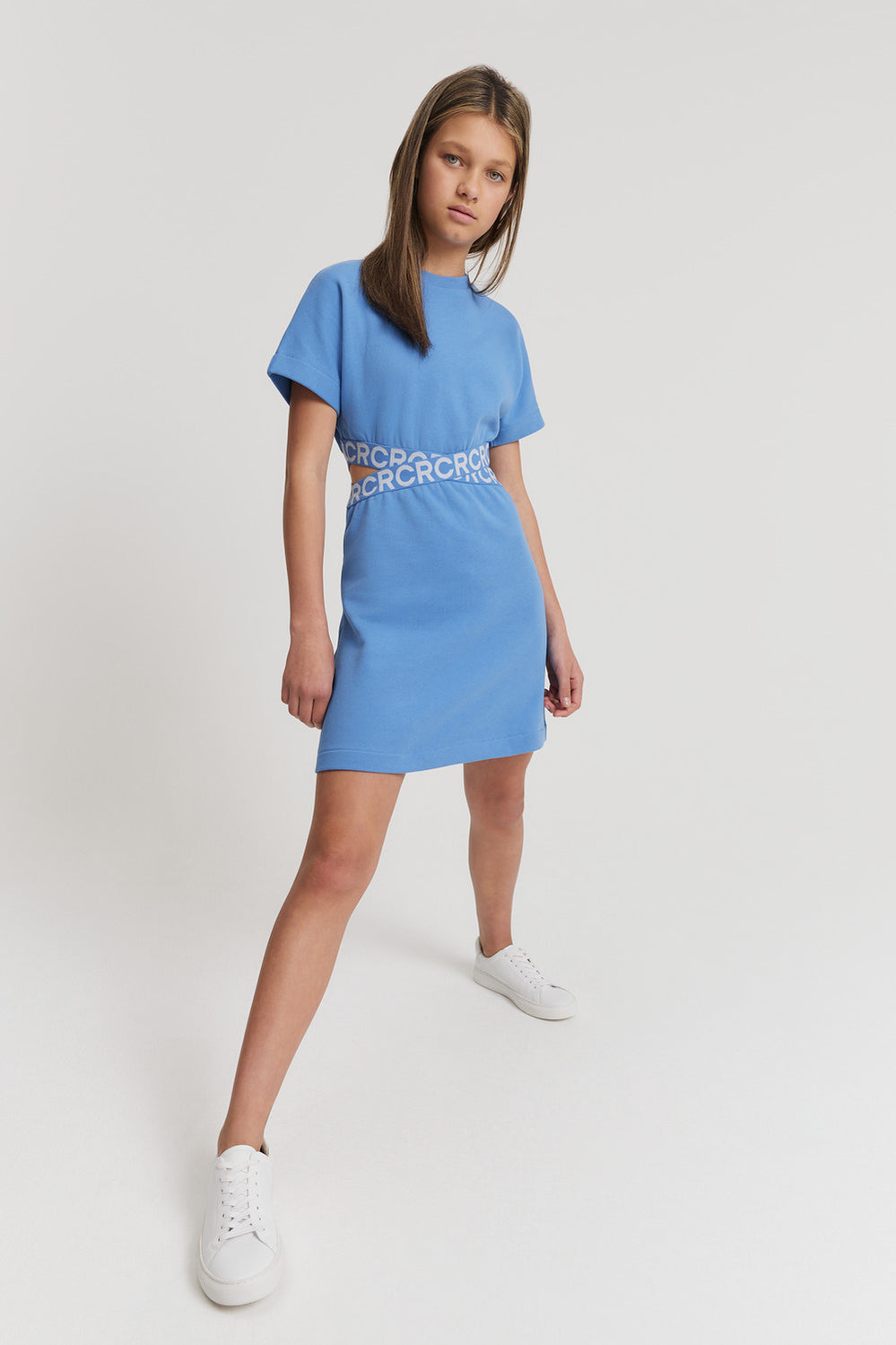 Teen Recycled Cotton Blend Logo Cut Out Dress