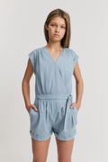 Teen Cotton Tie Wrap Jumpsuit