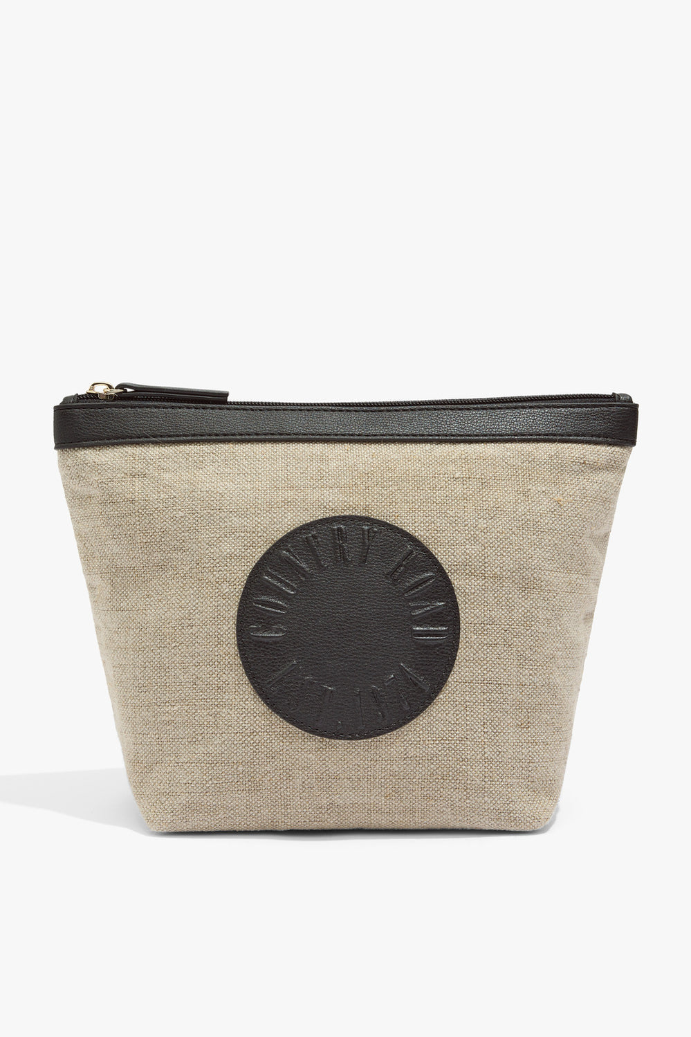 Round Logo Woven Cosmetic Case