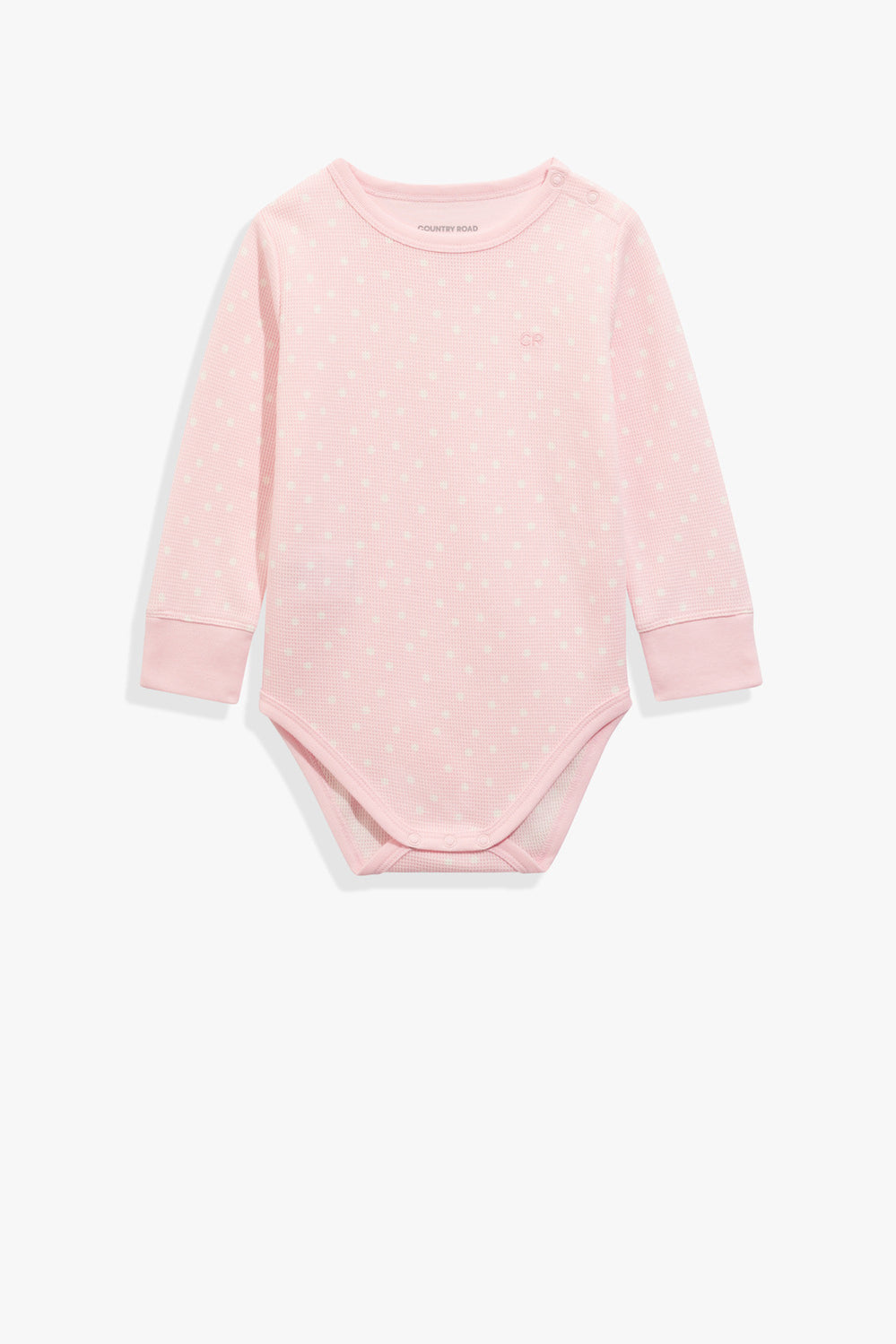 Cotton Waffle Long Sleeve Bodysuit