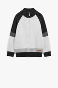 Organically Grown Cotton Spliced Zip Knit