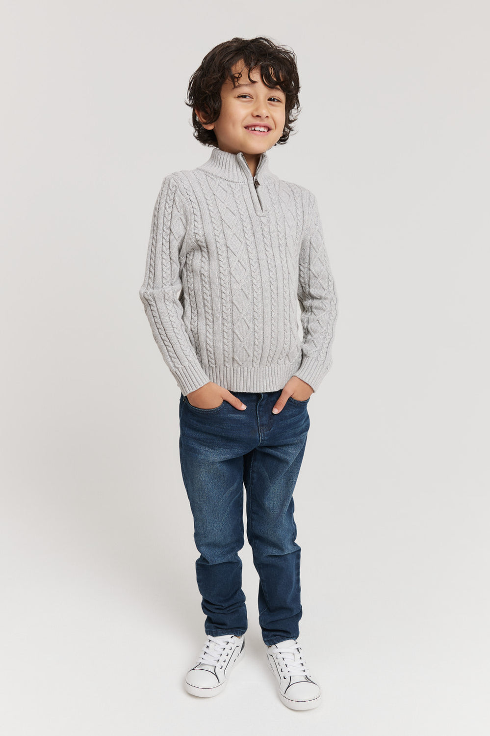 Cable Half Zip Knit