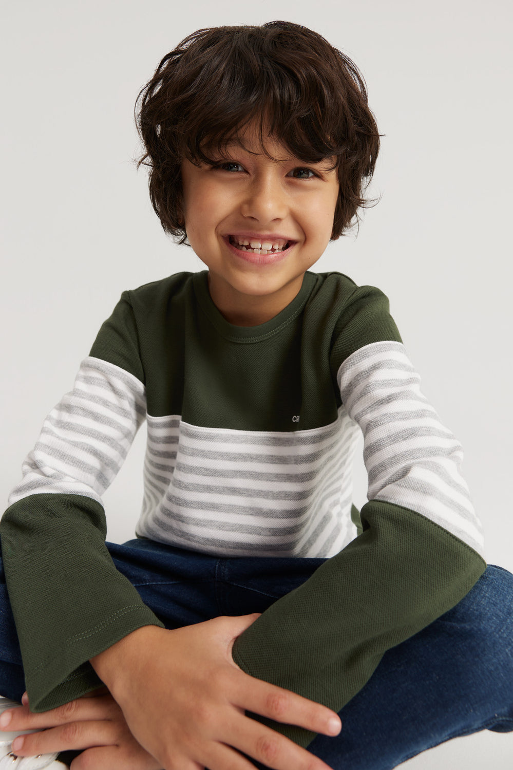 Cotton Block Stripe T-Shirt