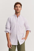 Regular Fit Cotton Oxford Stripe Shirt