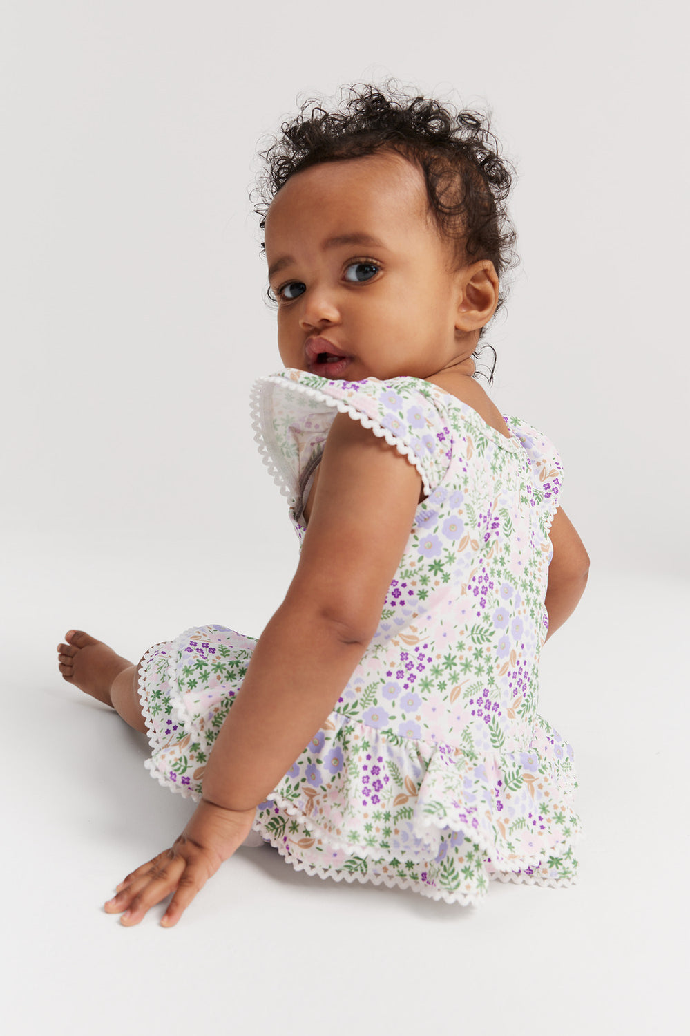 Nylon Blend Ditsy Floral Bather