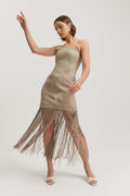 Basket Weave Strapless Dress