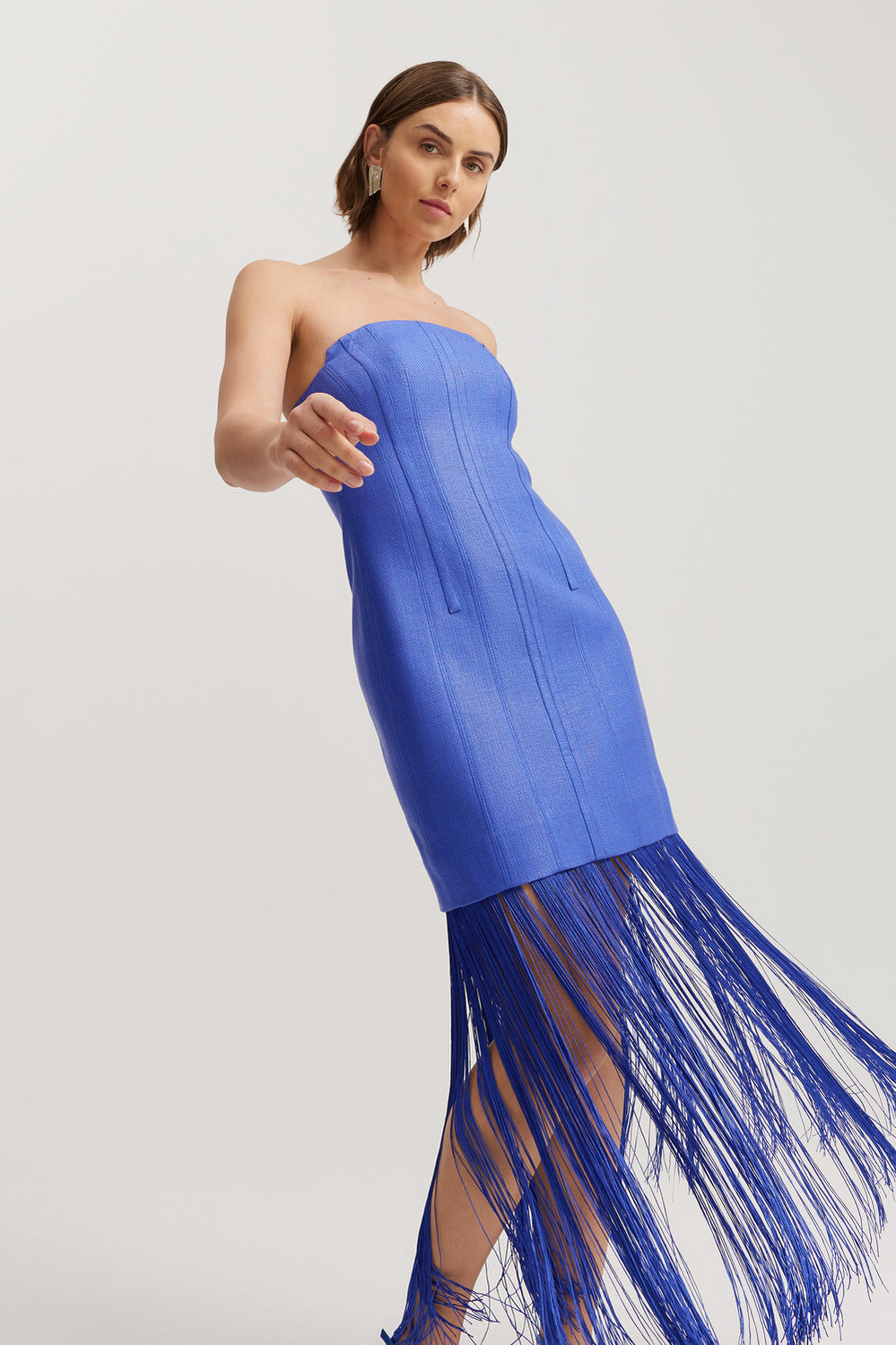 Basket Weave Strapless Dress