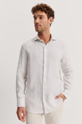 Tailored Fit Linen Stripe Shirt