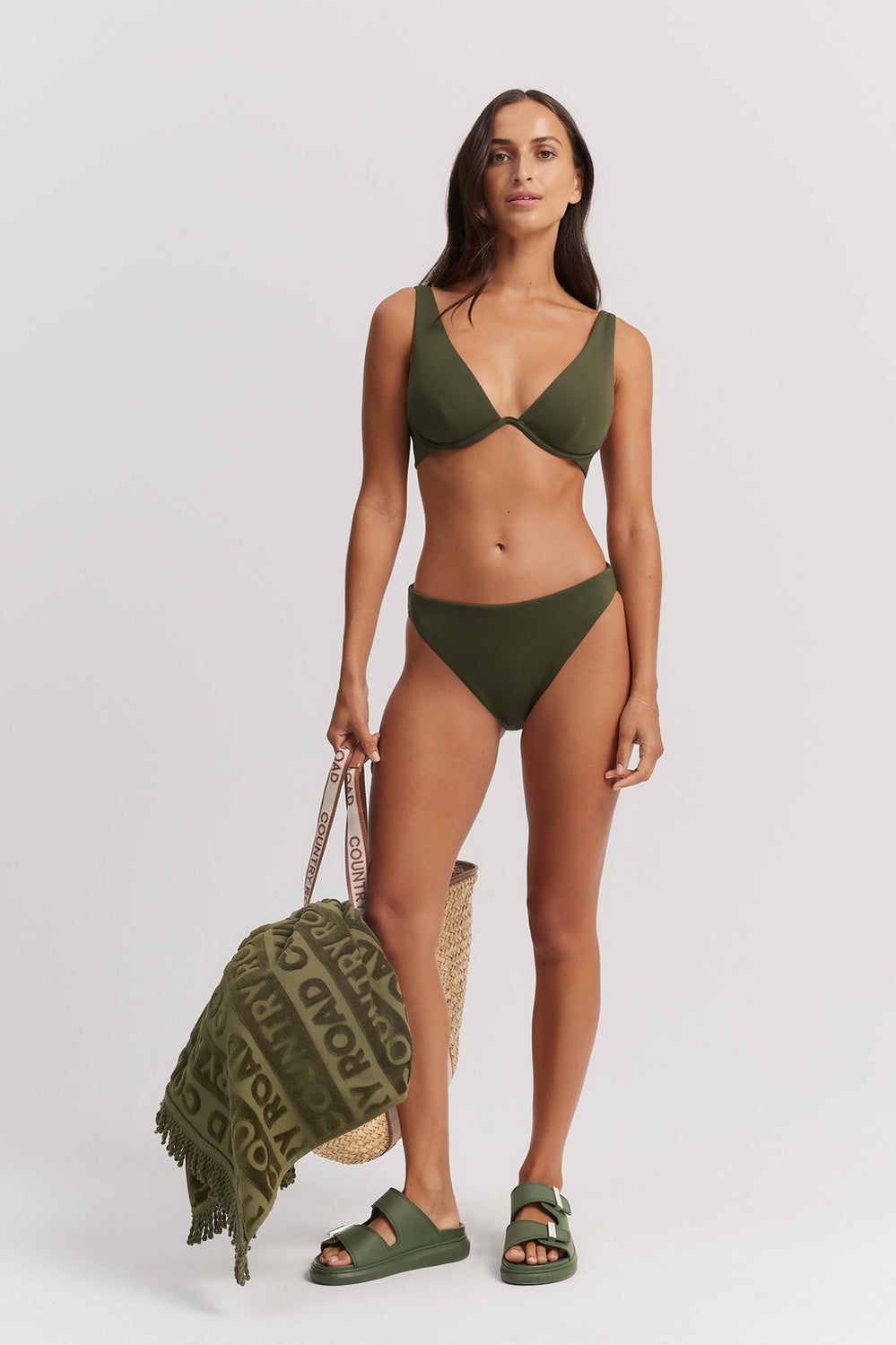 Nylon Blend Triangle Bikini Top