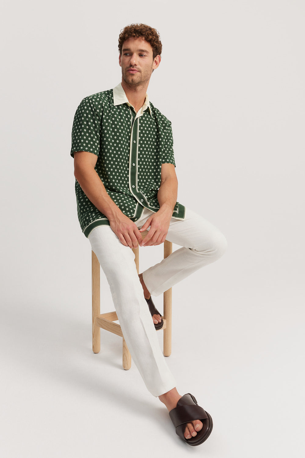 Relaxed Fit Geometric Floral Viscose Shirt