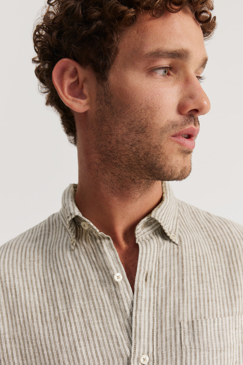 Regular Fit Linen Stripe Shirt