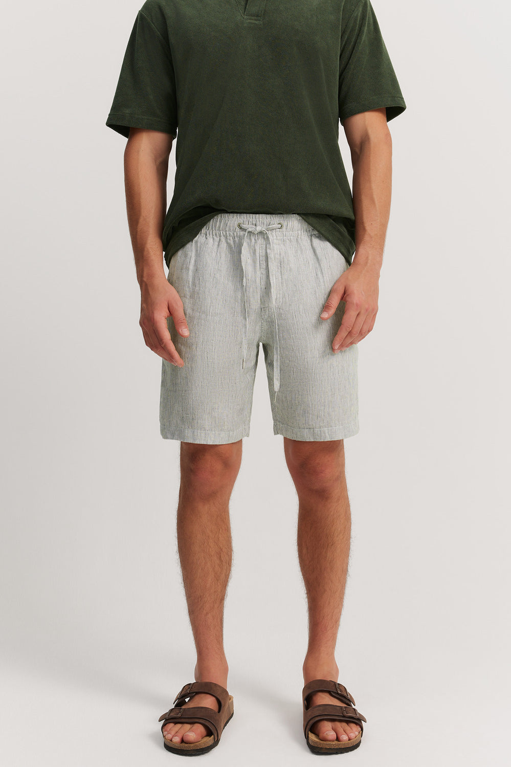 Linen Stripe Drawcord Short