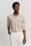 Regular Fit Linen Check Shirt