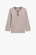 Cotton Stripe Waffle Henley