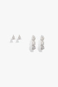 Multi Stone Hoop Earring Pack Of 2