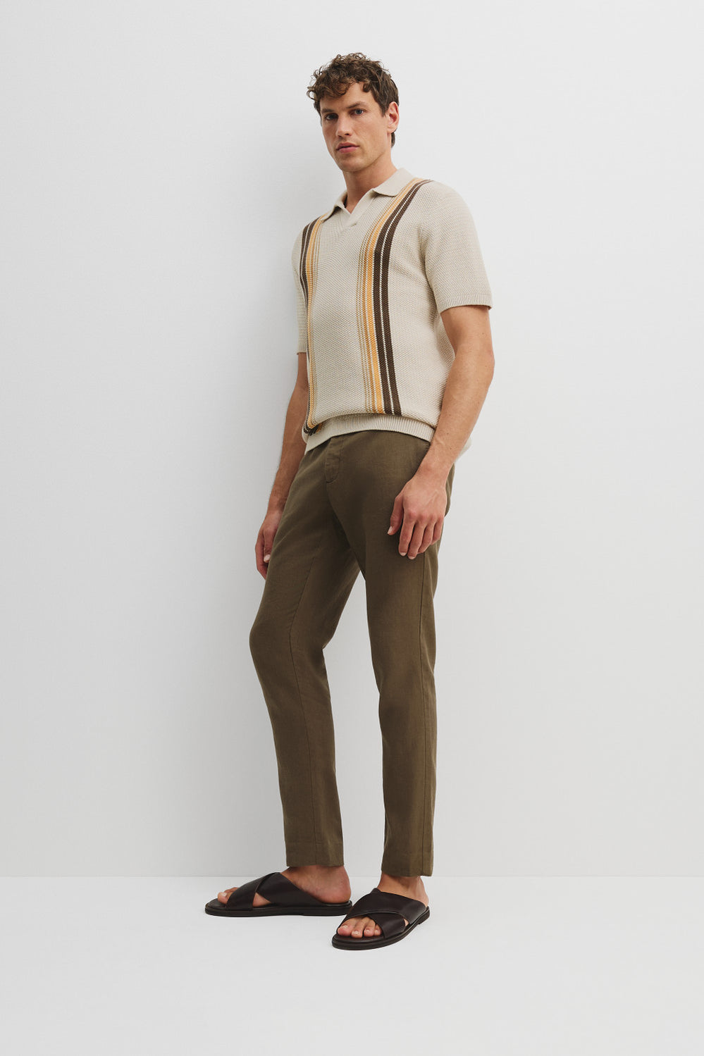 Cotton Knit Stripe Polo