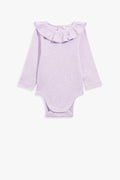 Cotton Frill Rib Long Sleeve Bodysuit